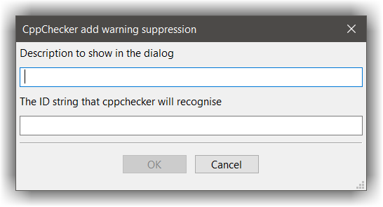 suppress dialog